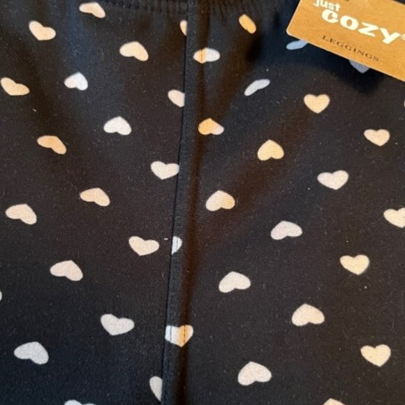 2/$40 Just Cozy Black Leggings with Hearts Ladies Size XS/S NWT - Picture 5 of 11